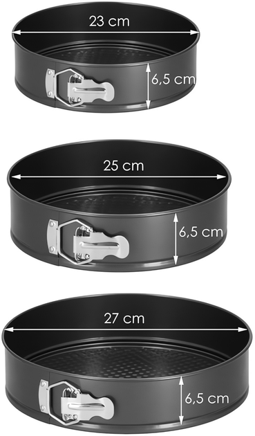 Zestaw form do pieczenia Springos czarny 3 szt (5907719444062) - obraz 10