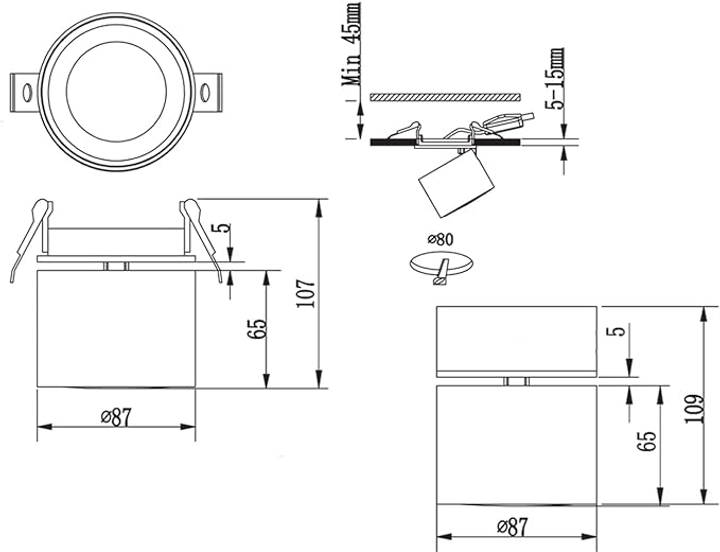 Reflektor punktowy Taurus LED Ceiling 652910132 9 cm Czarny (4017807473650) - obraz 4