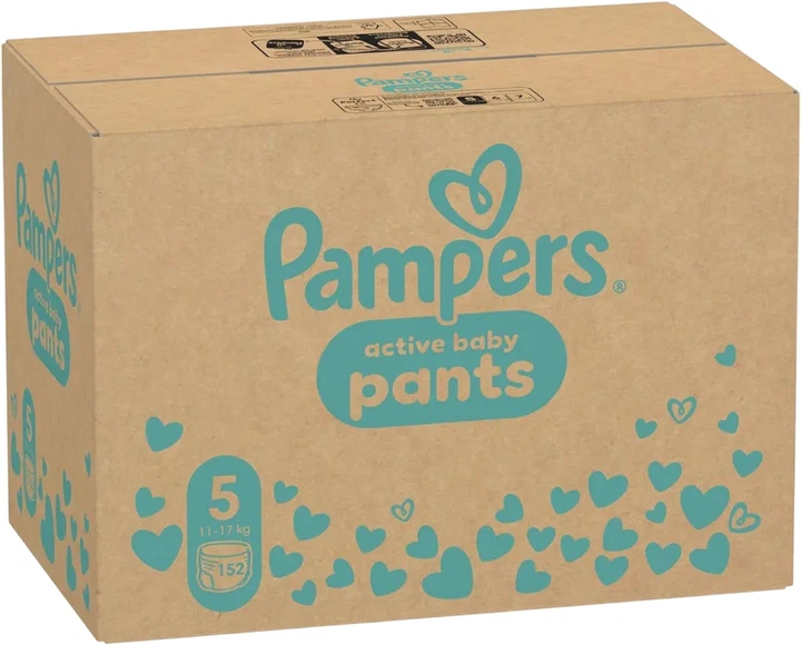 Підгузки-трусики Pampers Active Baby Pants Розмір 5 (11-17 кг) 152 шт (8006540068601) - зображення 2