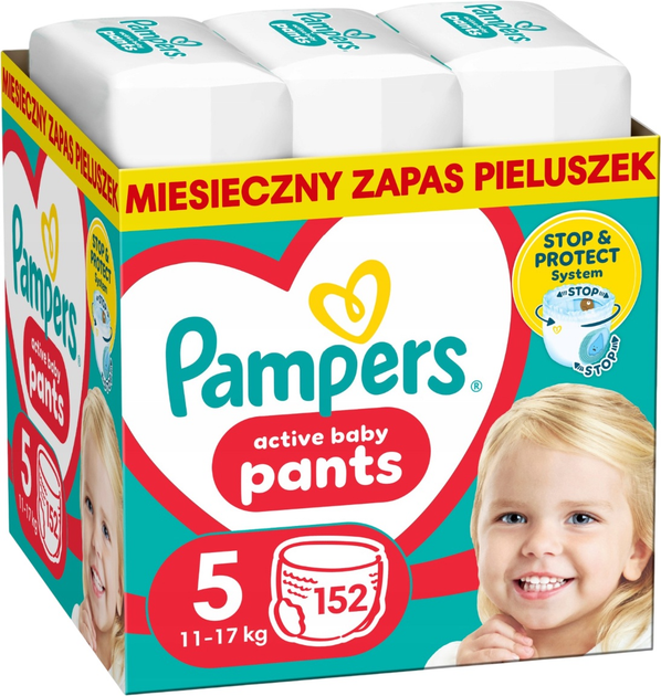 Підгузки-трусики Pampers Active Baby Pants Розмір 5 (11-17 кг) 152 шт (8006540068601) - зображення 3