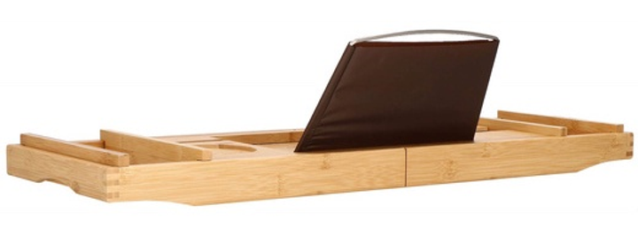 Półka nakładka na wannę Springos regulowana bambusowa 75-110.5 cm HA1024 (5907719428161) - obraz 2
