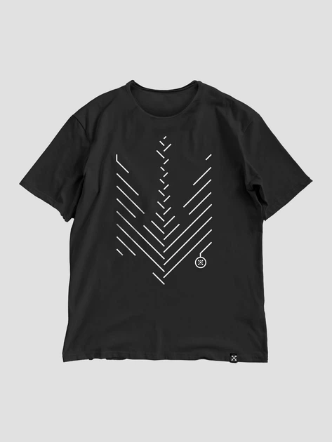 Футболка мужская оверсайз Dubhumans Минималистичный тризуб Чёрный XL-2XL (MT-TMO-B-XL2XL) - изображение 3