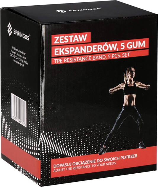 Zestaw gum oporowych Springos FA0134 4.5-22.7 kg 5 szt (5907719427058) - obraz 1