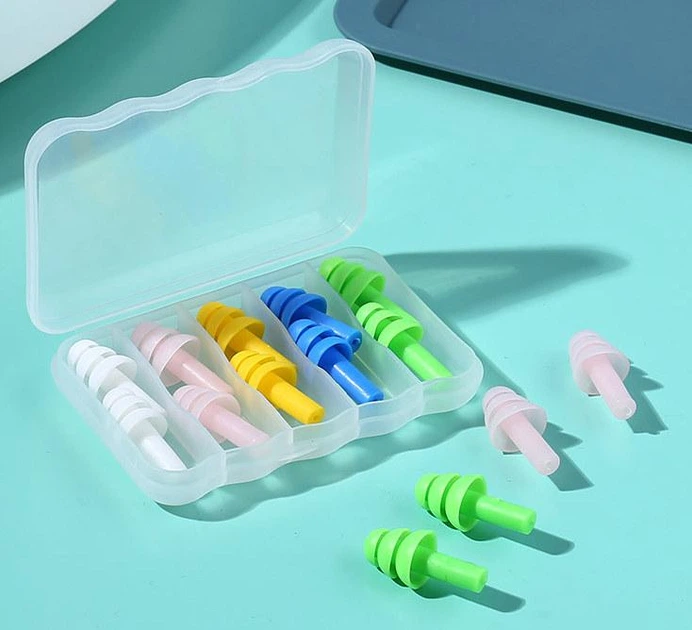 Беруші силіконові бервуха в пластиковому кейсі 5 пар Silicone Earplugs Multicolor - зображення 2