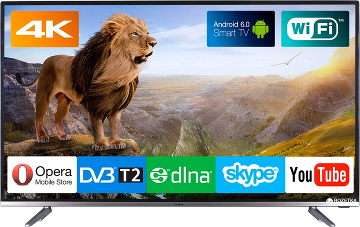 Телевізор Bravis UHD-45F6000 Smart +T2 Black купити в інтернет