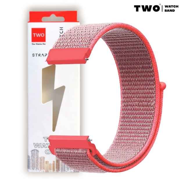 Ремешок для Xiaomi Amazfit GTS 4 / GTS 4 mini нейлоновый / 20 мм Бело-малиновый - изображение 2