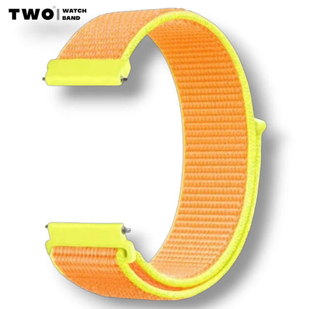 Ремешок для Xiaomi Amazfit GTS 4 / GTS 4 mini нейлоновый / 20 мм Оранжевый с лимонным - изображение 3