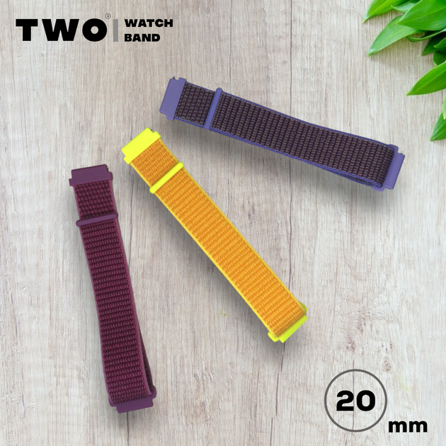 Ремешок для Xiaomi Amazfit GTS 4 / GTS 4 mini нейлоновый / 20 мм Сливовый с лавандовым - изображение 5