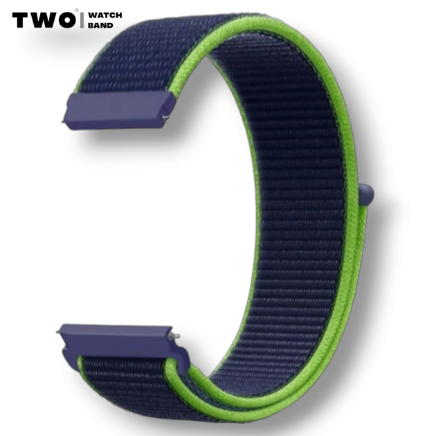 Ремешок для Xiaomi Amazfit GTS 4 / GTS 4 mini нейлоновый / 20 мм Тёмно синий с салатовым - Фото 3 Ремешок для Xiaomi Amazfit GTS 4 / GTS 4 mini нейлоновый / 20 мм Тёмно синий с салатовым - изображение 3