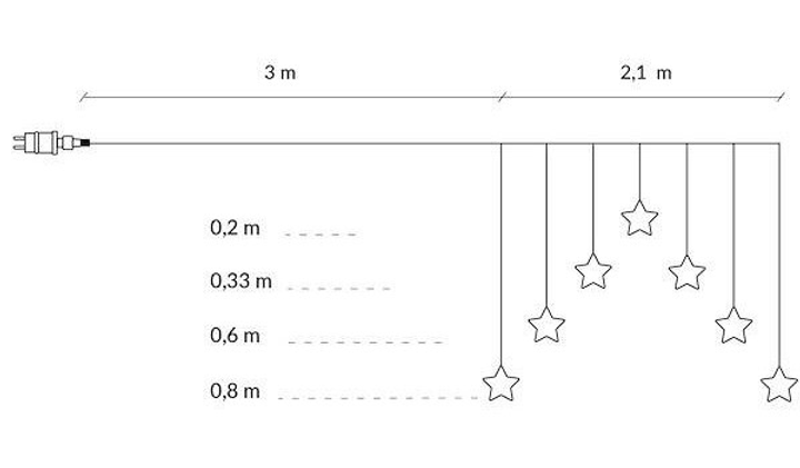 Kurtyna świetlna Springos CL4016 70 LED Gwiazdki (5907719426181) - obraz 10