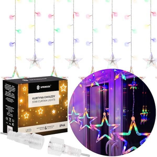 Гірлянда Springos CL4018 92 LED Зірочки Multikolor (5907719426204) - зображення 10