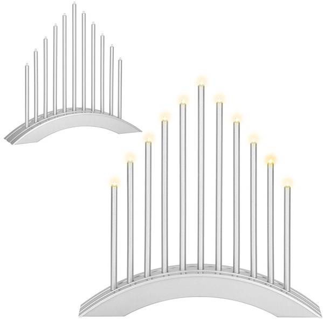 Świecznik adwentowy Springos CL0850 LED 11 świec Srebrny (5907719426723) - obraz 7