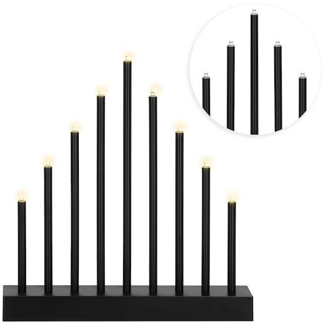 Świecznik adwentowy Springos CL0854 LED 9 świec Czarny (5907719426761) - obraz 9
