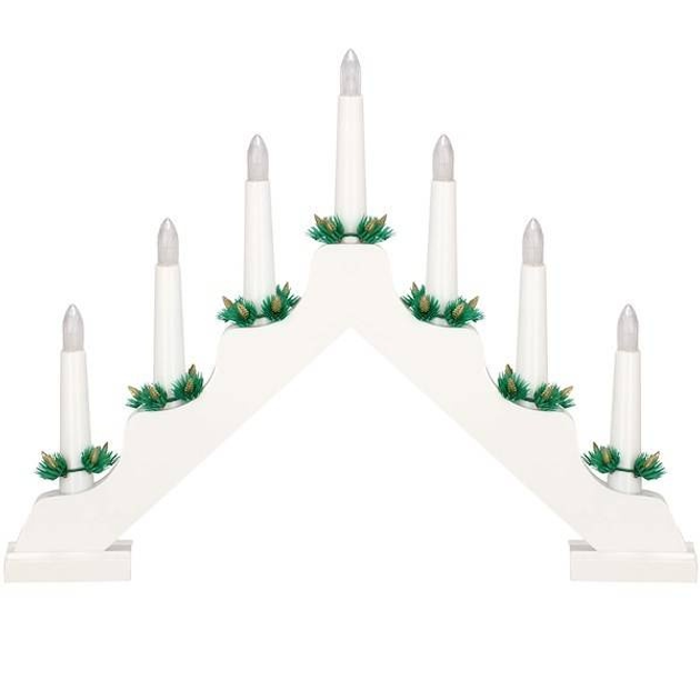 Świecznik adwentowy Springos CL0859 LED 7 świec Biały (5907719426815) - obraz 3