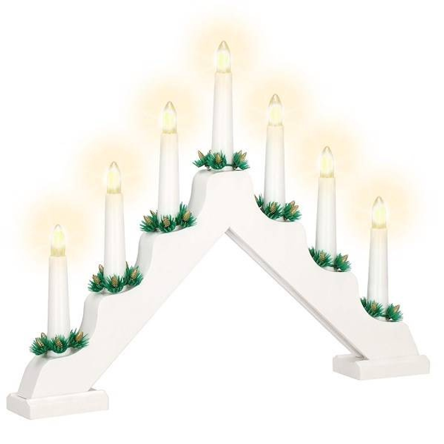 Świecznik adwentowy Springos CL0859 LED 7 świec Biały (5907719426815) - obraz 8