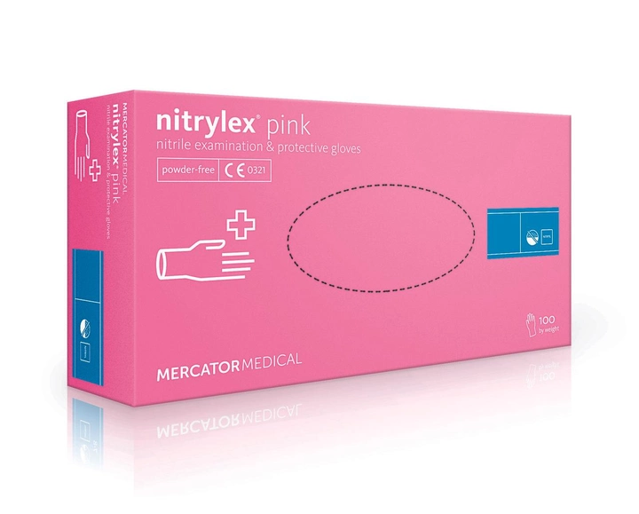 Перчатки Mercator Medical NITRYLEX XS нитриловые неопудренные светло-розовый - изображение 1