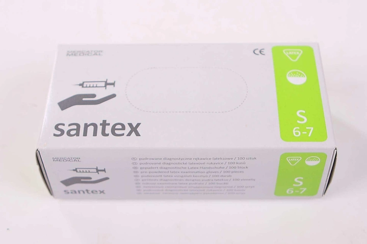 Перчатки Mercator Medical SANTEX S латексные опудренные текстурированные 100 шт - изображение 1
