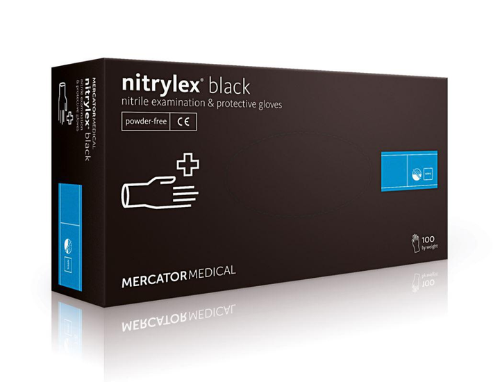 Рукавички чорні Nitrylex Black 10 УП (1000 шт.) нітрилові - зображення 1