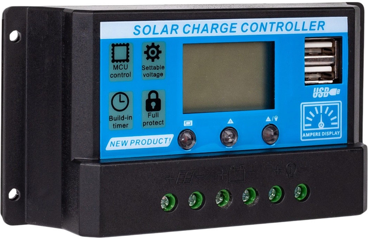 Контролер сонячної панелі Volt Polska SOL PWM 30A 2xUSB (3IPSSOLU30) - зображення 2