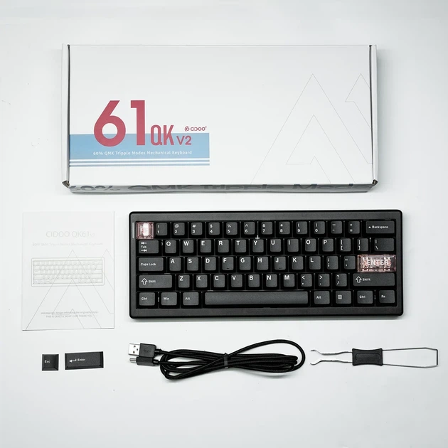 Игровая механическая клавиатура Cidoo QK61 V2 – 60% форм-фактор, горячая замена, RGB, Gasket Mount, Черная - Фото 7 Игровая механическая клавиатура Cidoo QK61 V2 – 60% форм-фактор, горячая замена, RGB, Gasket Mount, Черная - изображение 7