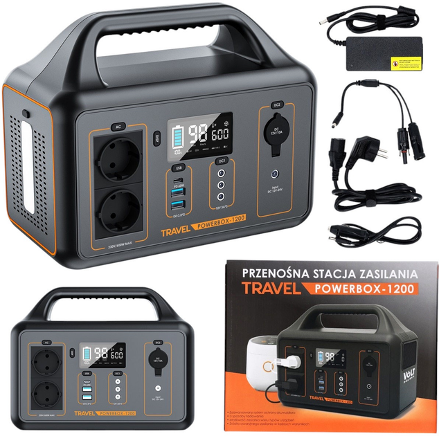 Зарядна станція Volt Polska TRAVEL POWERBOX 1200 / 600 Вт / 560 Вт⋅ч / Li-ion (5TPBOX1200) - зображення 8