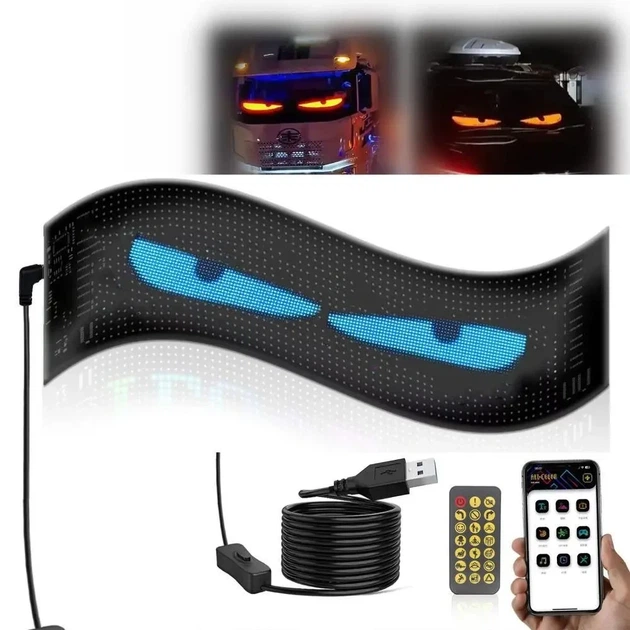 Гибкий LED экран Wi-Fi RGB 192×1330 мм с управлением через приложение, IP65, USB - Фото 3 Гибкий LED экран Wi-Fi RGB 192×1330 мм с управлением через приложение, IP65, USB - изображение 3