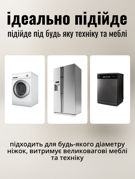Подставки под стиральную машинку силиконовые антивибрационные ножки лапки подкладки для стиральной машины сушильной машины холодильника мебели пластиковые с резиной амортизационные анти вибрационные виброножки опоры накладки виброопоры Hechpro АН21VBR - изображение 4