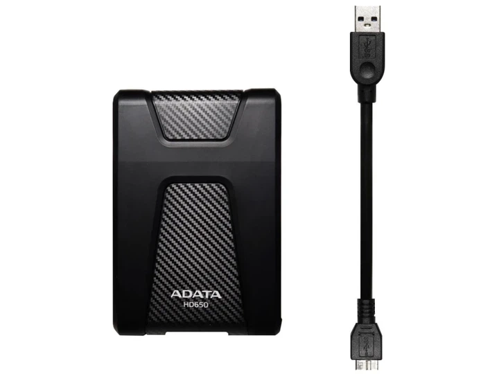 Зовнішній жорсткий диск ADATA HD650 1 TB Black - изображение 3