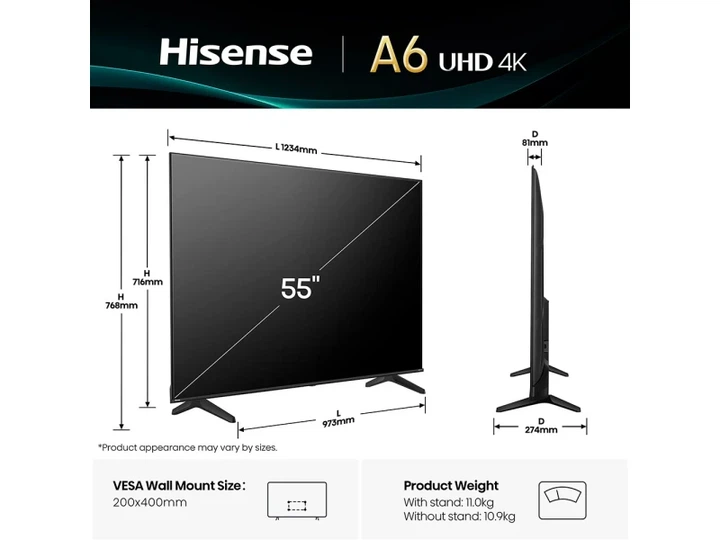 Телевізор Hisense 55A6Q - изображение 2