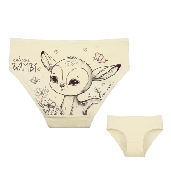 Трусы слипы для девочки с принтом BAMBi - Donella - 4171PB119 - 98-104 см - Желтый - Фото 1 Трусы слипы для девочки с принтом BAMBi - Donella - 4171PB119 - 98-104 см - Желтый - изображение 1