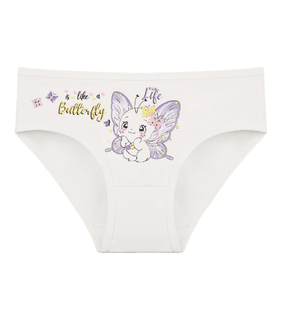 Трусы слипы для девочки с принтом ButterFly - Donella - 4171PB103 - 86-92 см - Молочный - Фото 1 Трусы слипы для девочки с принтом ButterFly - Donella - 4171PB103 - 86-92 см - Молочный - изображение 1