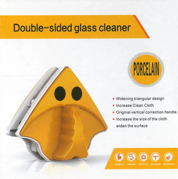 Угловая магнитная щётка для мойки окон стекляных дверей Glass Wiper OEM с двух сторон 3-8мм - изображение 6