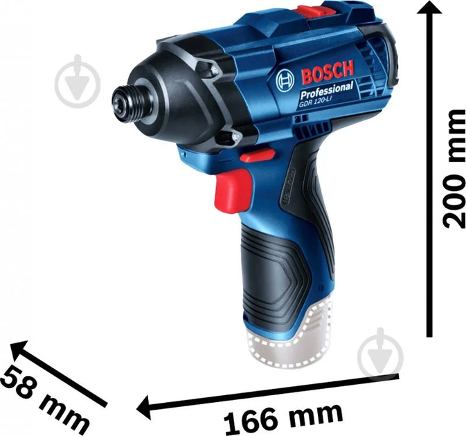Профессиональный набор аккумуляторного инструмента Bosch GSR 120-LI + GDR 120-LI: с АКБ 2шт-12V 2 Ah, дрель-шуруповерт, гайковерт - изображение 6