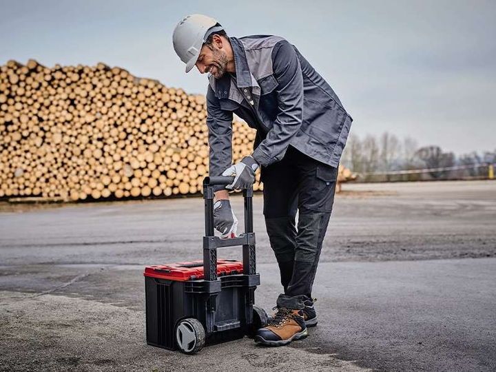 Качественный пластиковый кейс Einhell E-Case L с колесами : нагрузка до 120 кг (4540014) SDRT_54540014 - изображение 9