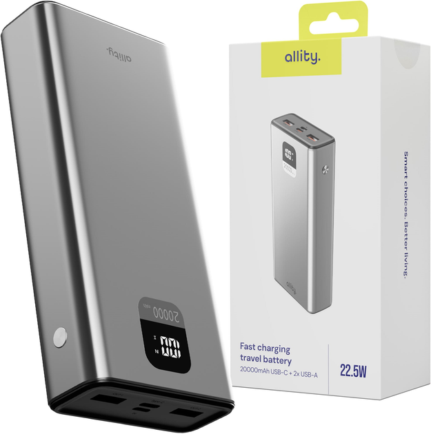 УМБ Allity APB-100 20000 mAh 22.5W Grey (ALL000038) - зображення 6