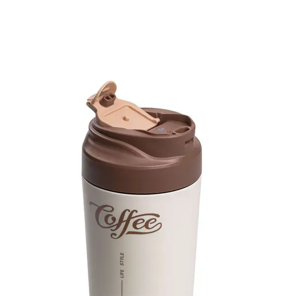 Термокружка Coffee с ремешком 480 мл коричневая - Фото 3 Термокружка Coffee с ремешком 480 мл коричневая - изображение 3