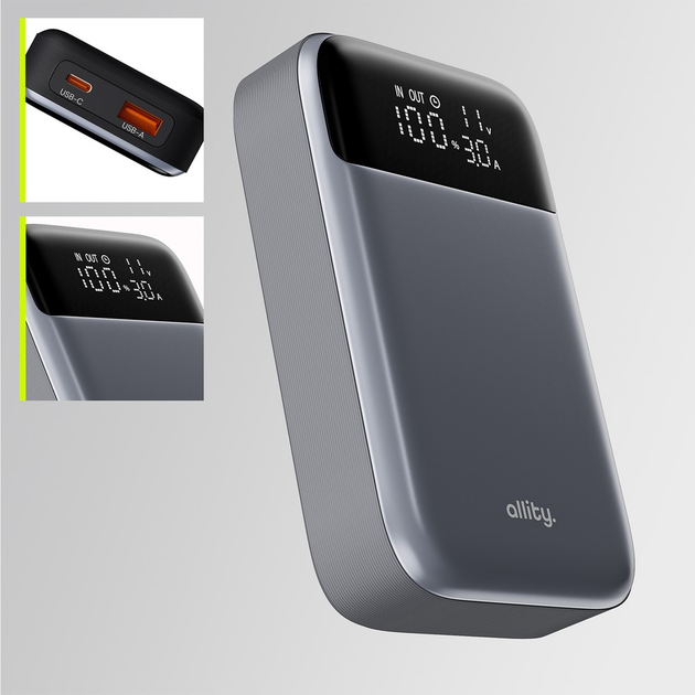 Powerbank Allity APB-200 10000 mAh 33W Grey (GSM187744) - obraz 8