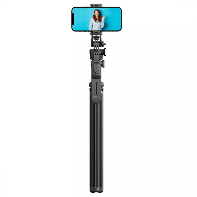 Трипод Proove Elevate X Selfie Stick 2055 мм с пультом и креплением для телефона микрофона и света Черный - Фото 7 Трипод Proove Elevate X Selfie Stick 2055 мм с пультом и креплением для телефона микрофона и света Черный - изображение 7