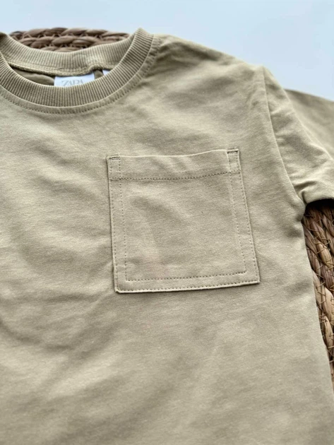 Футболка детская Zara 104 см для мальчиков бежевая - Фото 3 Футболка детская Zara 104 см для мальчиков бежевая - изображение 3