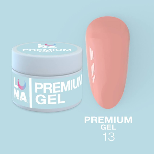 Гель LUNAMoon Premium Gel №13 на 50 мл для укрепления, выравнивания и наращивания ногтей - Фото 1 Гель LUNAMoon Premium Gel №13 на 50 мл для укрепления, выравнивания и наращивания ногтей - изображение 1