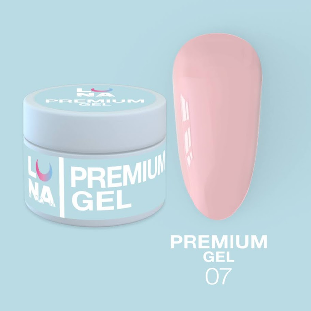 Гель LUNAMoon Premium Gel №7 на 50 мл для укрепления, выравнивания и наращивания ногтей - Фото 1 Гель LUNAMoon Premium Gel №7 на 50 мл для укрепления, выравнивания и наращивания ногтей - изображение 1