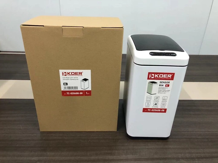 Сенсорне відро для сміття Koer TC-020408-08 біле 8 л KR5589 - зображення 6