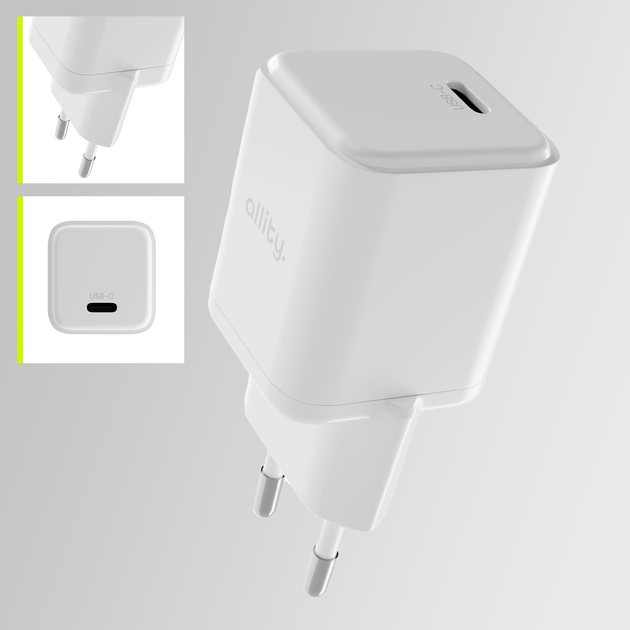 Зарядний пристрій Allity GaN PD QC ATC-01-20WC 1x USB-C 20W White (5906667550344) - зображення 6