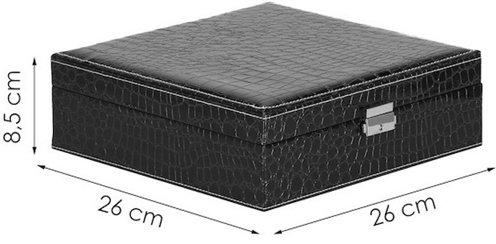 Шкатулка для прикрас Springos HA1075 чорна 26 x 26 x 8.5 см (5907719433707) - зображення 2
