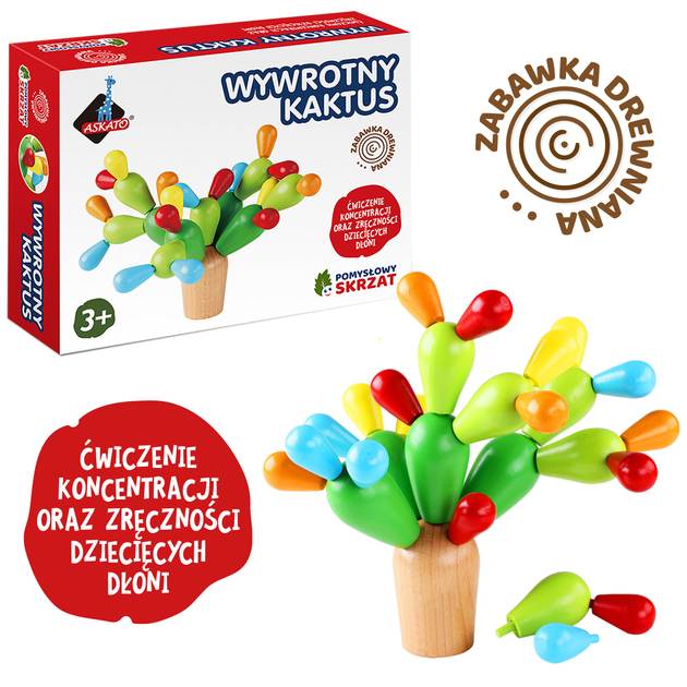 Zabawka edukacyjna Askato Pomysłowy Skrzat Wywrotny Kaktus (6901440117119) - obraz 2