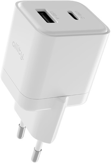 Ładowarka sieciowa Allity GaN PD QC ATC-01-20WAC 1x USB-C 1x USB-A 20W White (5906667550351) - obraz 2
