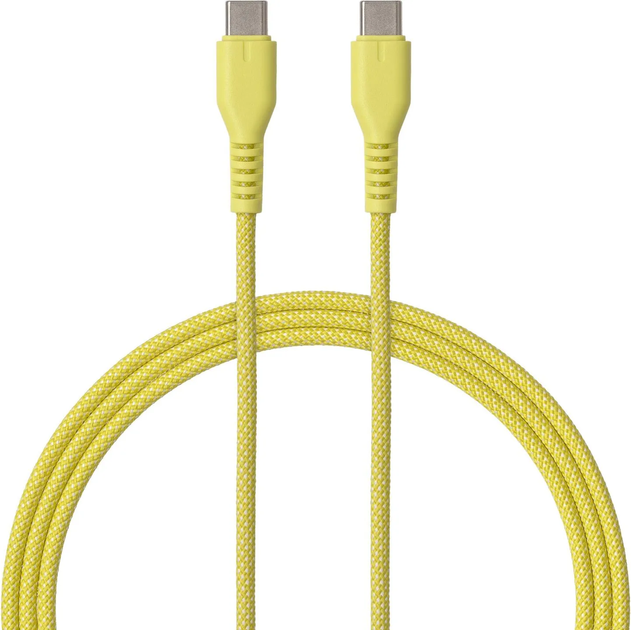 Kabel Qualo USB Type-C – USB Type-C 1.5 m Yellow (5907457773073) - obraz 1