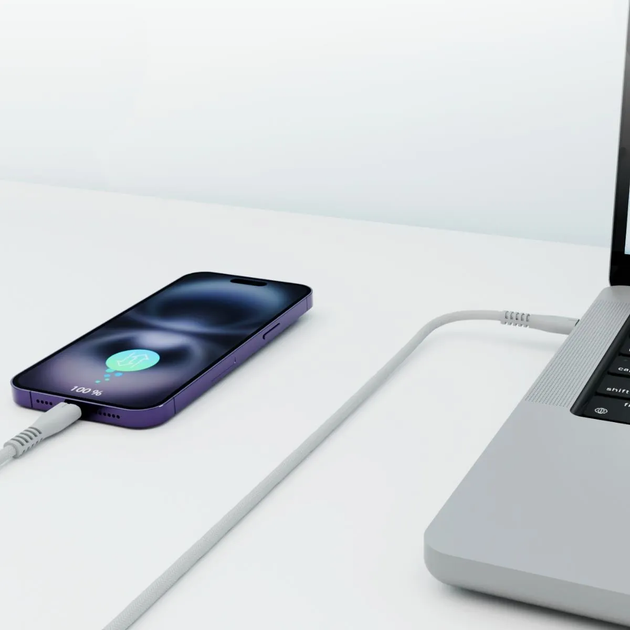 Kabel Qualo USB Type-C – USB Type-C 1.5 m Grey (5907457773080) - obraz 5