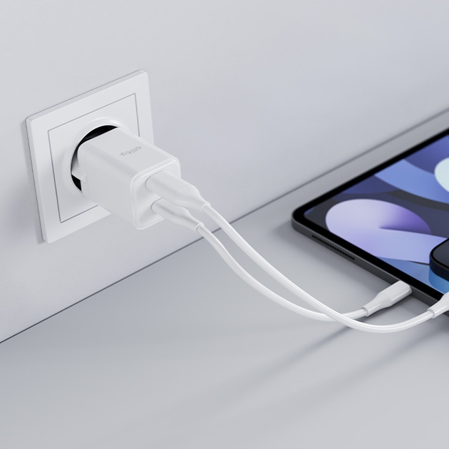 Зарядний пристрій Allity GaN PD QC ATC-01-30WAC 1x USB-C 1x USB-A 30W White (5906667550368) - зображення 6