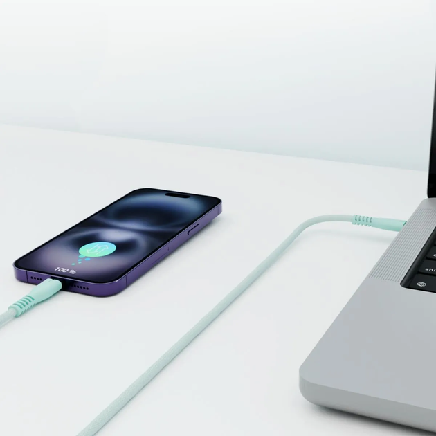 Kabel Qualo USB Type-C – USB Type-C 1.5 m Mint (5907457773103) - obraz 4
